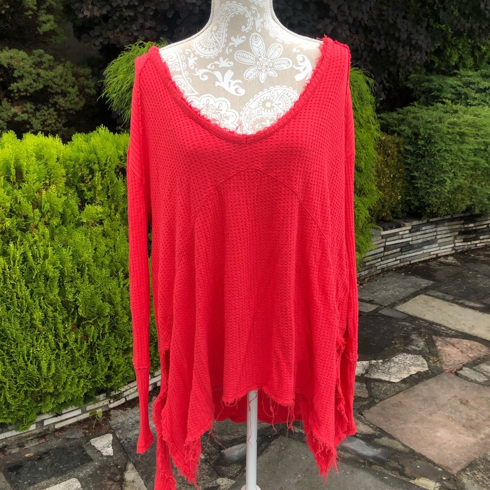 Free People Thermal V-Neck Sweater